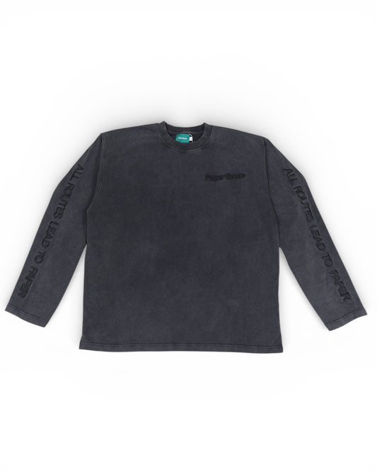 'Road Clear' Long Sleeve Tee - Dark Grey